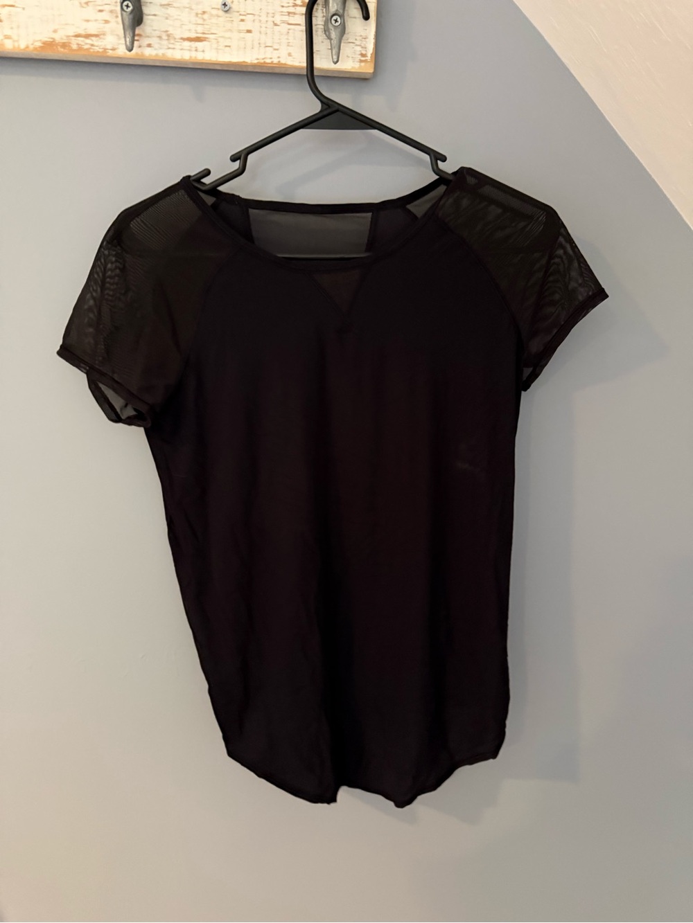 lululemon athletica Black Short-Sleeve Mesh Insert Tee